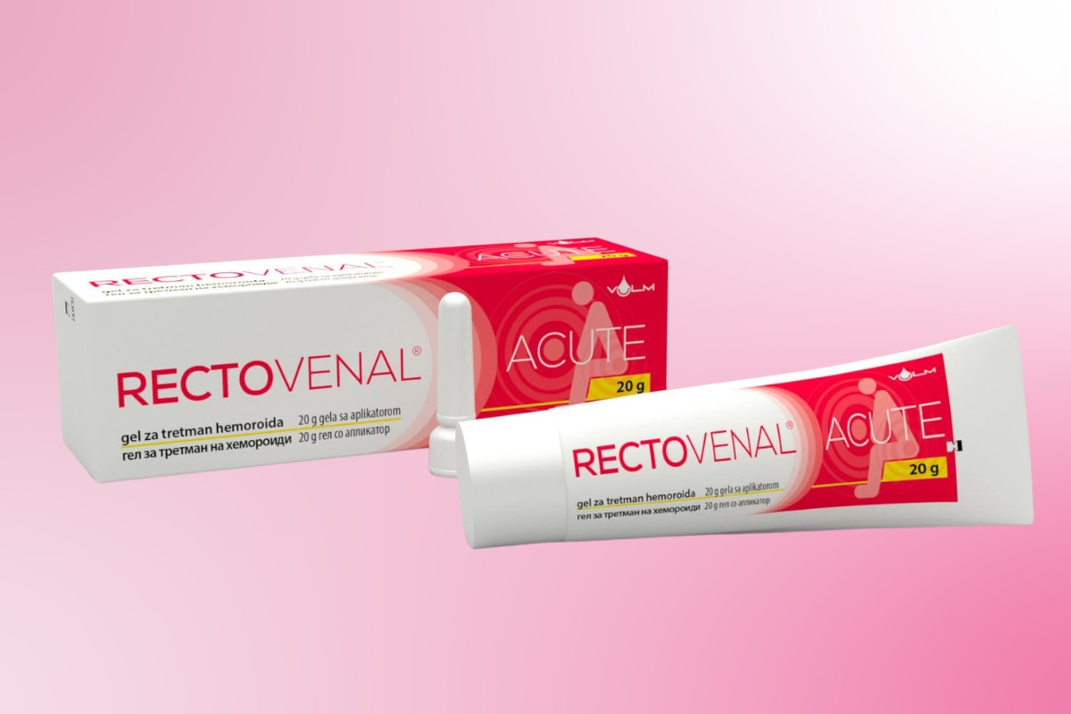 rectovenal acute na roze pozadini