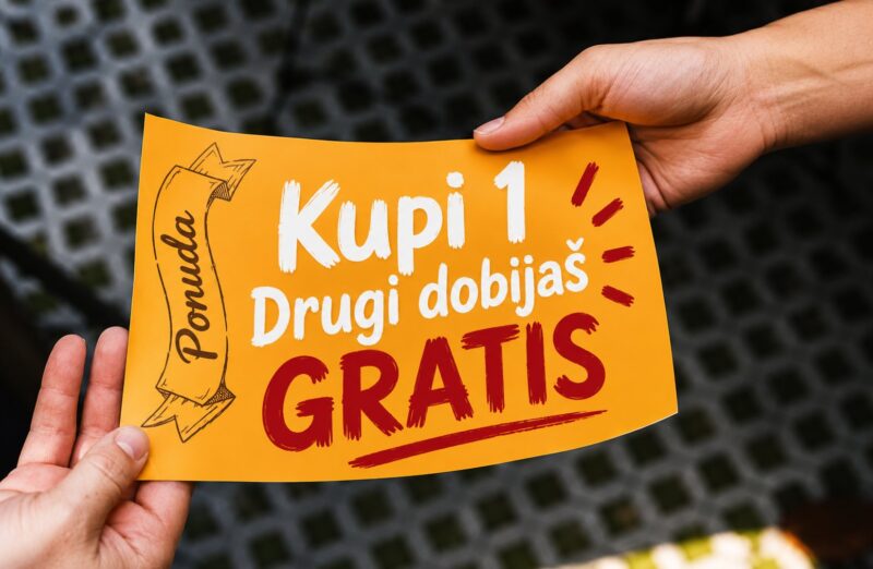 Promotivni flajer sa specijalnom ponudom koji se koristi u marketinškoj kampanji