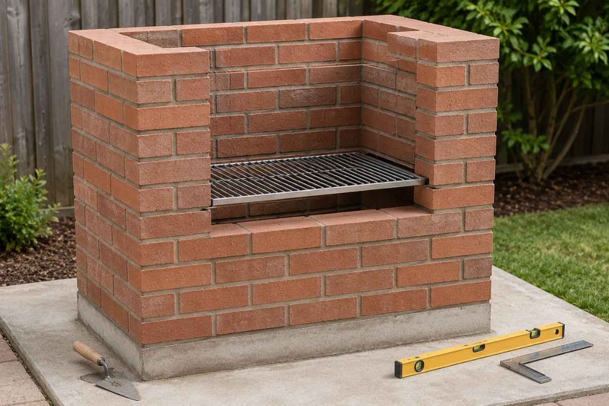 izidane bočne strane roštilja u dvorištu